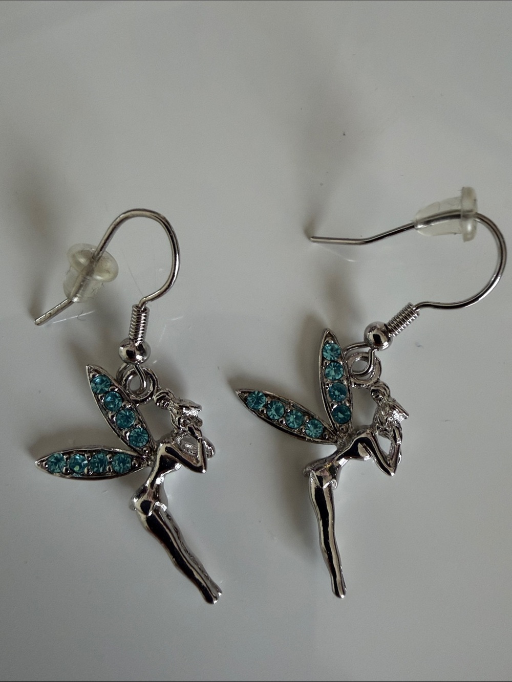 Silver Fairy Dangle Earrings with Swarovski Crystals